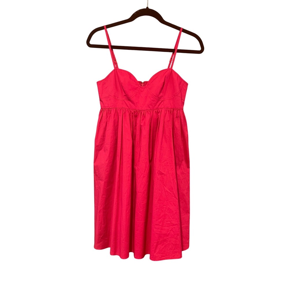 Michael Kors Carmine pink dress‎ size 2 NWT $185 sweetheart empire adjustable